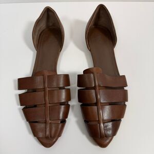 Designer Leather Vince Neves Cutout d'Orsay Flats